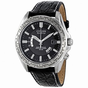 Citizen Eco Drive Atomic Radio Black Dial Genunine Leather Men's Watch CB0000-06E