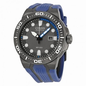 Citizen Eco Drive Black Dial Blue Rubber Men's Watch BN0097-02H