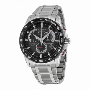 Citizen Eco Drive Black Dial Chronograph Stainless Steel Men's Watch AT4008-51E
