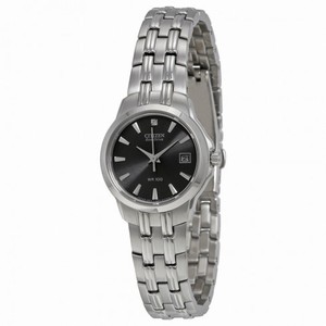 Citizen Eco-Drive Black Dial Stainless Steel Ladies Watch EW1540-54E