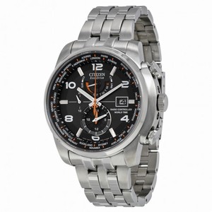 Citizen Eco Drive Black Dial Stainless Steel Men's Watch AT9010-52E