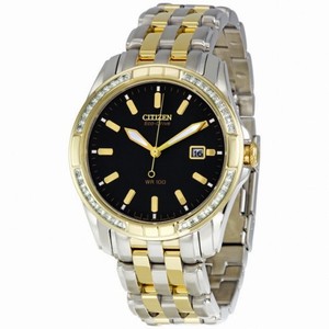 Citizen Eco Drive Black Dial Two Tone Men's Watch BM6814-58E
