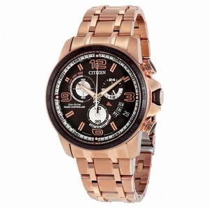 Citizen Eco Drive Chrono Time A-T Black Dial Gold-Tone Men's Watch BY0108-50E