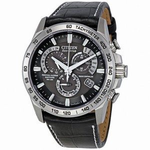 Citizen Eco Drive Perpetual Calendar Black Dial Chronograph Men's Watch AT4000-02E