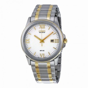 Citizen Eco Drive Silver Dial Two Tone Stainless Steel Men's Watch BM7264-51A