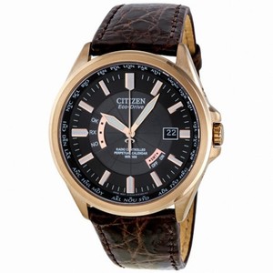 Citizen Eco-drive Black Dial Brown Leather Men Watch CB0013-12E