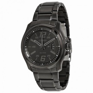 Citizen HTM Eco-Drive Black Dial Black Stainless Steel Quartz Men's Watch AW1354-82E