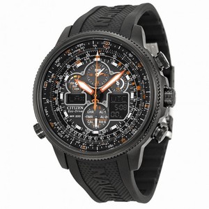 Citizen Navihawk A-T Eco Drive Black Dial Black Rubber Men's Watch JY8035-04E