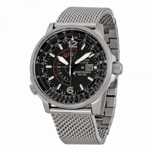 Citizen Nighthawk Black Dial Stainless Steel Men's Watch BJ7008-51E