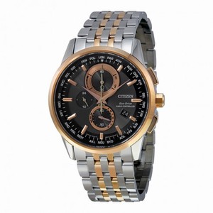 Citizen Perpetual Calender Black Dial Two-Tone Stainless Steel Men's Watch AT8116-57E