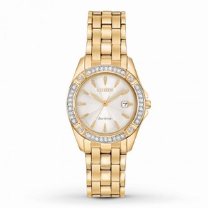 Citizen Silhouette Crystal Champagne Dial Lades Watch EW2352-59P