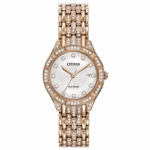 Citizen Silhouette Crystal Silver Dial Ladies Crystal Watch EW2323-57A