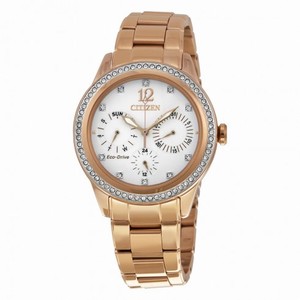 Citizen Silhouette Crystal White Dial Ladies Watch FD2013-50A