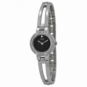 Citizen Silhouette Eco-Drive Black Dial Stainless Steel Bangle Ladies Watch EW9990-54E