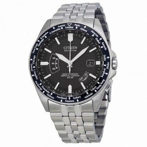 Citizen World Perpetual AT Eco-Drive Black Dial Stainless Steel Men's Watch CB0020-50E