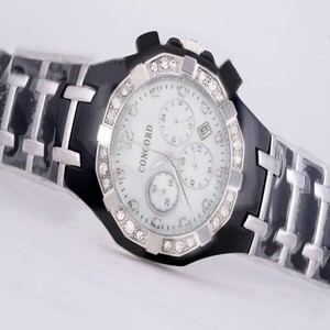 Concord Saratoga 0311142 White Dial Black Ceramic Strap Watch