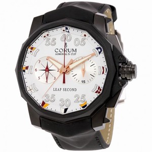 Corum Admiral's Cup Leap Second Foudroyante Chronograph White Dial Titanium Men's Watch 895931060371AA92