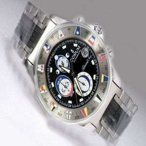 Corum Admirals Cup 277.931.06/V791 AN12 Round Silver Stainless Steel Strap Black Dial Watch