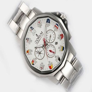 Corum Admirals Cup 753.691.20/V701 AA92 Round Mens Silver Stainless Steel Strap Watch
