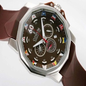 Corum Admirals Cup 753.692.55/0002 AG12 Brown Rubber Strap 44mm Watch