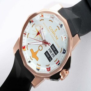 Corum Admirals Cup 947.933.04 48mm White Dial Rose Gold Case Watch