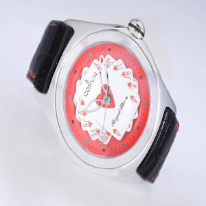 Corum Admirals Cup Steel Black Crocodile Leather Strap Womens Watch