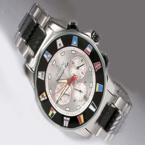 Corum Admirals Cup Steel Silver Rubber Strap Round Womens Watch