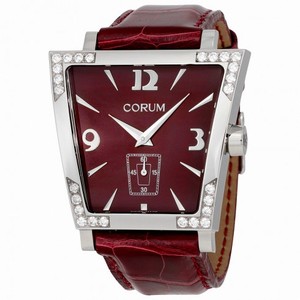 Corum Trapeze Burgundy Leather Diamond Ladies Watch 106.405.47/0012 DP51