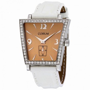 Corum Trapeze White Leather Diamond Ladies Watch 106404470009CR51