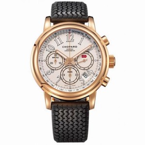Chopard Mille Miglia Chronograph White Dial 18k Rose Gold Men's Watch 161274-5002