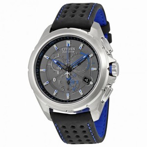 Open Box - Citizen Proximity Eco-Drive Black Dial Black Leather Men's Watch AT7030-05E