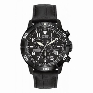 Open Box - Citizen Perpetual Calendar Chronograph Black Dial Black Leather Men's Watch BL5259-08E
