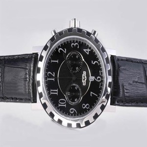De Witt Academia Chronographe 1940 AC 6003 53 M700 Black Crocodile Leather Strap Black Dial Watch