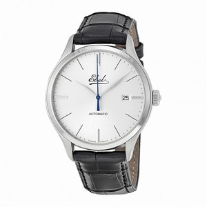 Ebel Automatic Silver Dial Black Leather Strap Men's Watch 9120R41-6430136