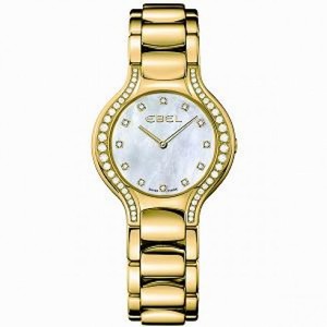 Ebel Beluga Mother of Pearl Diamond Dial 18kt Yellow Gold Ladies Watch 1215874