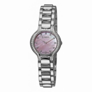 Ebel Beluga Pink Mother of Pearl Diamond Dial and Case Stainless Steel Ladies Watch 9003N18-971050
