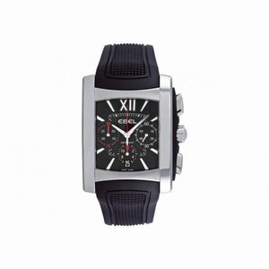 Ebel Brasilia Chronograph Black Dial Black Rubber Men's Watch 9126M52-54BR356