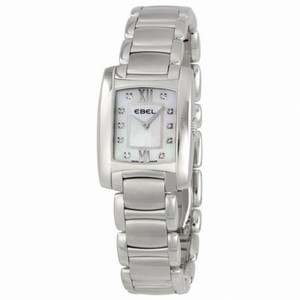 Ebel Brasilia Mini White Mother of Pearl Diamond Dial Steel Ladies Watch 1215605
