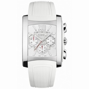Ebel Brasilia Mother of Pearl Dial Chronograph White Rubber Men's Watch 1215702