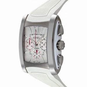 Ebel Brasilia Silver Chronograph Dial White Rubber Automatic Ladies Watch 9126M52-164WC35