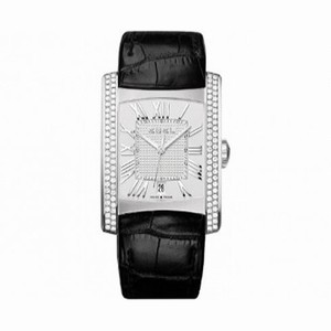 Ebel Brasilia Silver Dial Black Leather Men's Watch 1215720