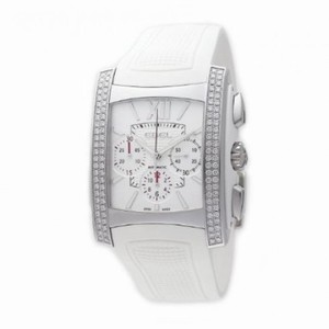 Ebel Brasilia White Dial Chronograph Rubber Strap Automatic Men's Watch 1215785