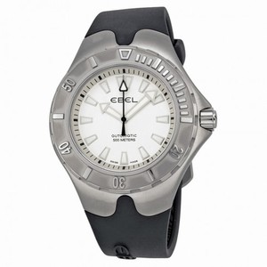 Ebel Sportwave Aquatica Automatic White Dial Black Rubber Men's Watch 1215882