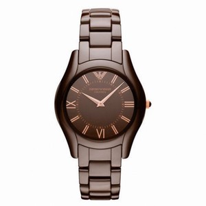 Emporio Armani Brown Dial Brown Ceramic Ladies Watch AR1445