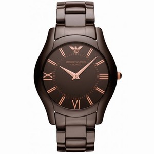 Emporio Armani Brown Dial Brown Ceramic Men's Watch AR1444