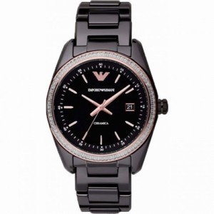 Emporio Armani Ceramica Black Dial Black Ceramic Quartz Watch AR1496