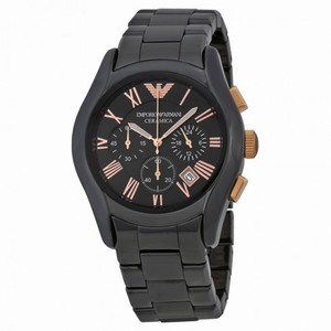Emporio Armani Ceramica Chronograph Black Dial Black Ceramic Men's Watch AR1410