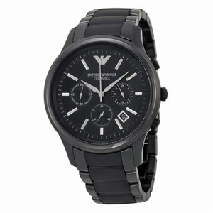Emporio Armani Ceramica Chronograph Black Dial Black Ceramic Men's Watch AR1452