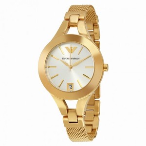 Emporio Armani Chiara Silver Dial Gold- tone Stainless Steel Ladies Watch AR7399