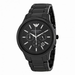 Emporio Armani Chronograph Black Dial Black Ceramic Men's Watch AR1474
